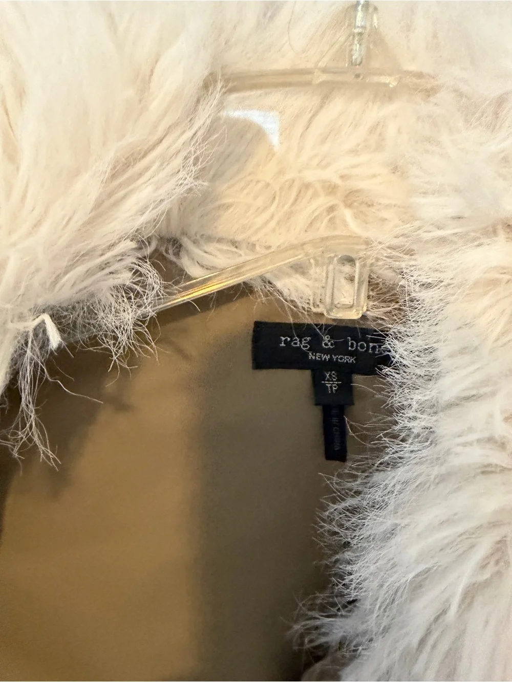 rag & bone Olive Bomber Jacket with Cream Faux Fur Collar